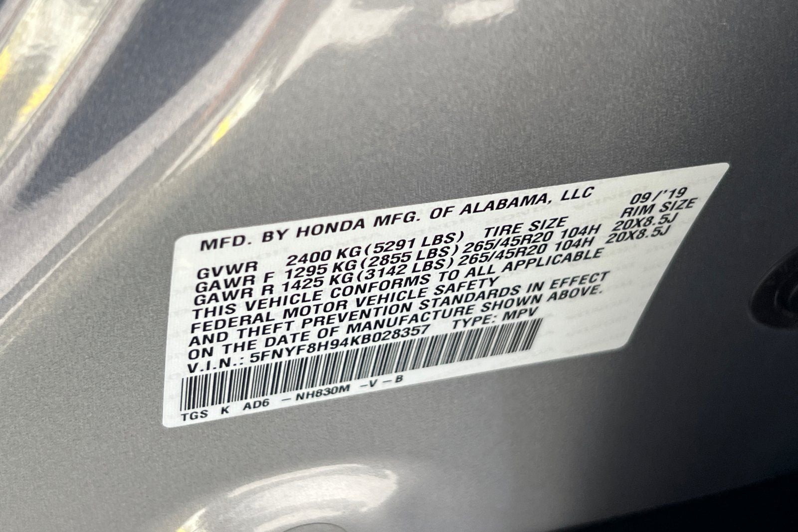 2019 Honda Passport Touring