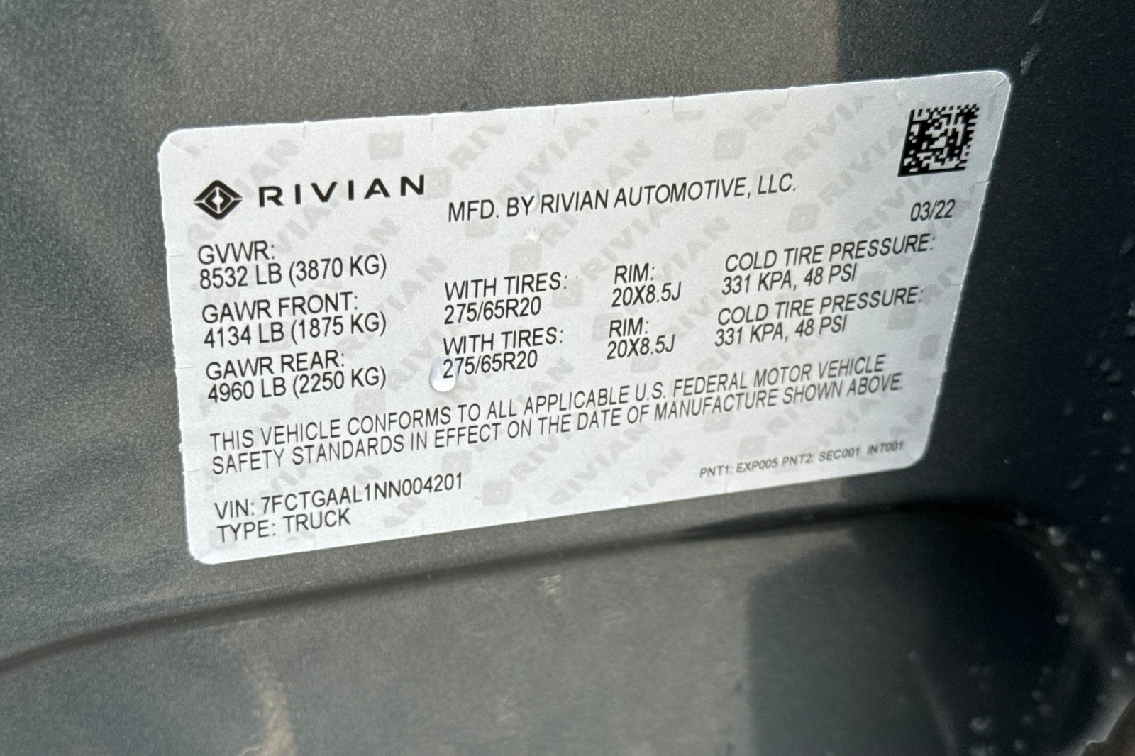 2022 Rivian R1T Launch Edition